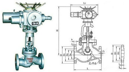 電動法蘭截止閥結構圖